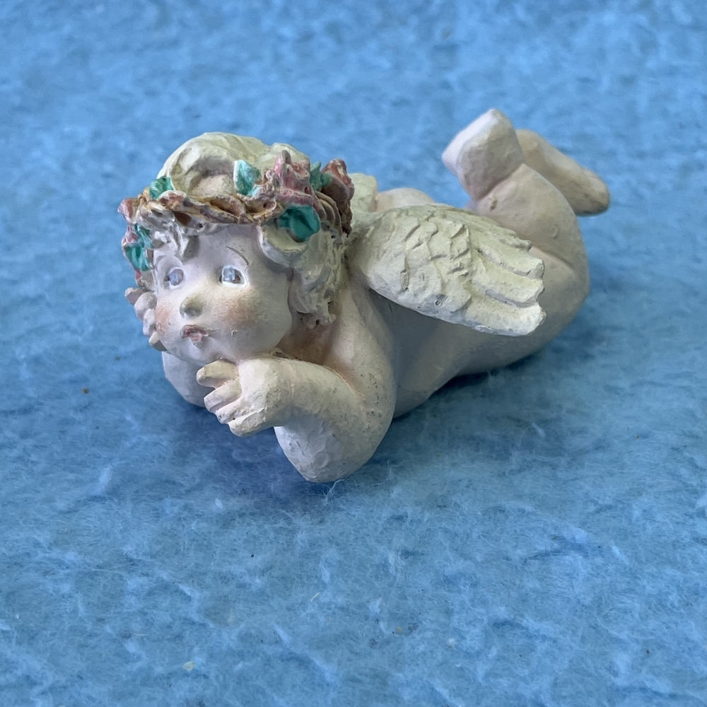 Cherub DayDreamer Angel Figurine with Floral Crown